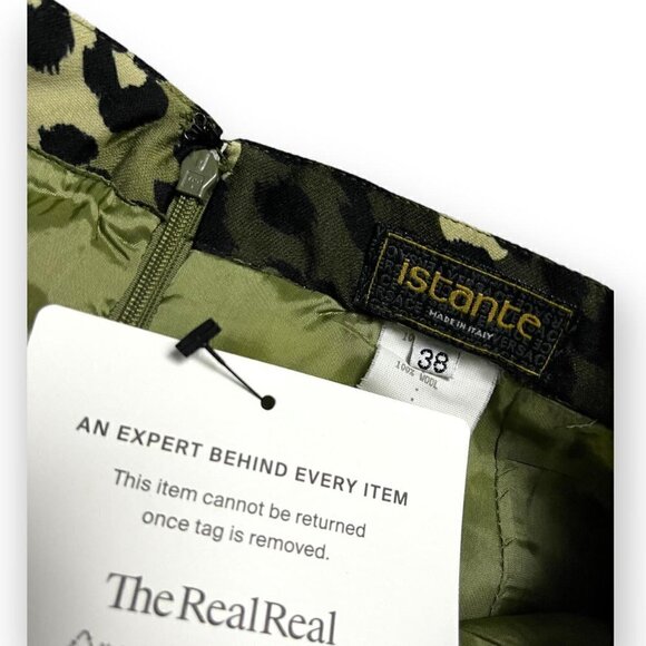 Versace Istante Vintage Luxury Designer Cheetah Print Wool Skirt - Womens XS - Picture 2 of 5